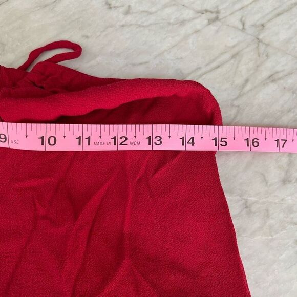Red haulter strappy back keyhole top blouse size S - Picture 4 of 5